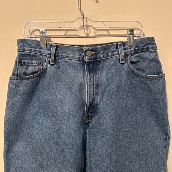 Levis 550 Jeans Women’s 14S Vintage High Rise Mom Red Tag Medium Wash Logo Denim - Picture 3 of 11